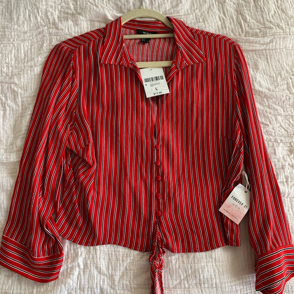 Red striped blouse